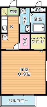 ネオガーデン朽網東 201号室 間取り
