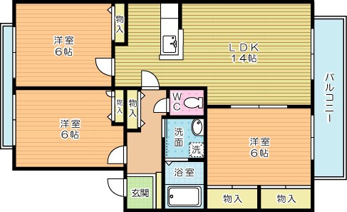 プレンティ嵐山　Ｃ棟 102号室 間取り