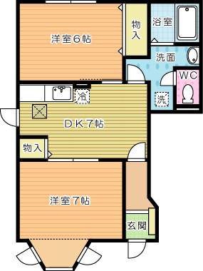 エバーグリーン加用Ａ　　 101号室 間取り