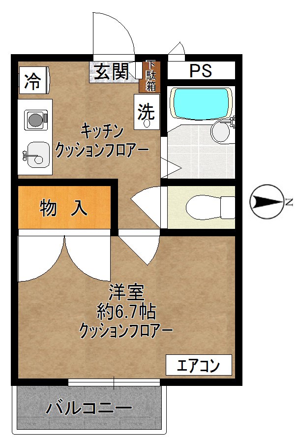 サウスコート多摩川 105号室 間取り