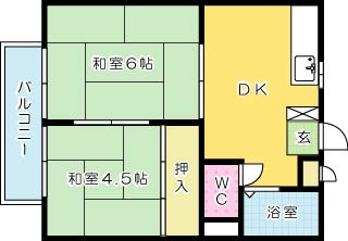 コーポかず井堀 106号室 間取り