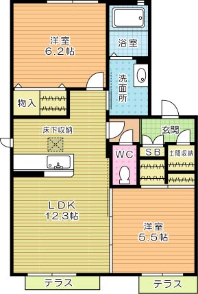 カサロサ 101号室 間取り