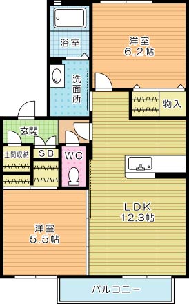 カサロサ 202号室 間取り