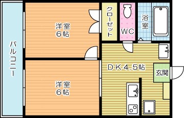 長浜ハイツ 105号室 間取り