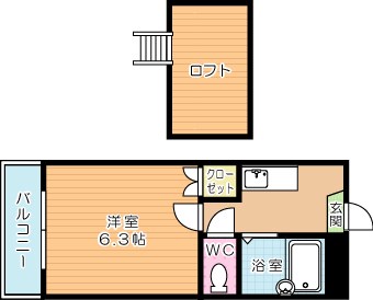 レオパレス片野新町Ｂ 202号室 間取り