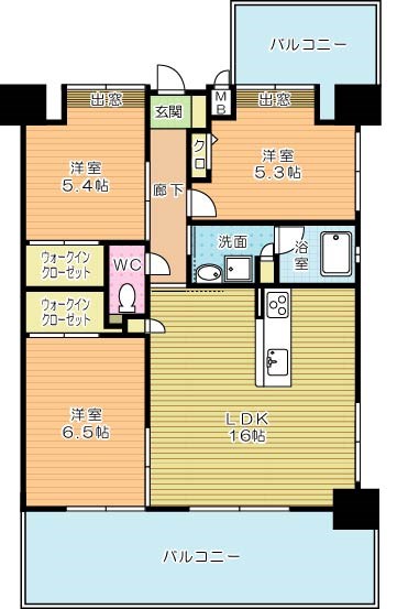 ＷＩＮＧＳ三萩野（ウィングス三萩野） 808号室 間取り