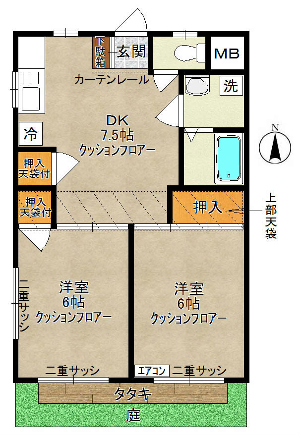 第一マンションコスモ 103号室 間取り