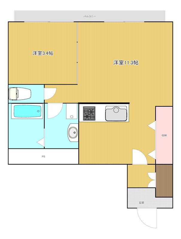 伊田グループビル・Ⅲ 402号室 間取り