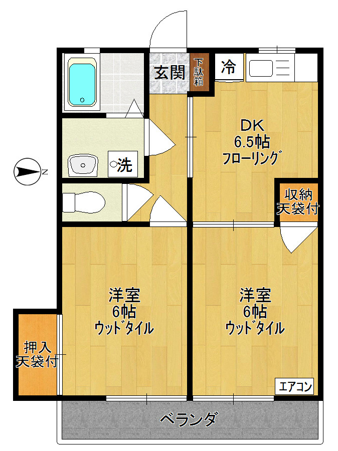 K2コーポ 203号室 間取り