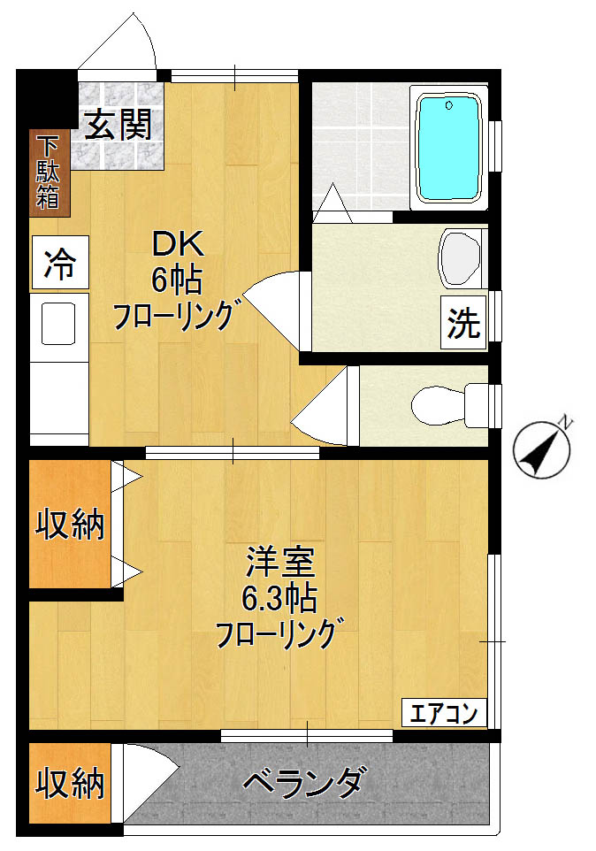 あけぼのハイツ 201号室 間取り