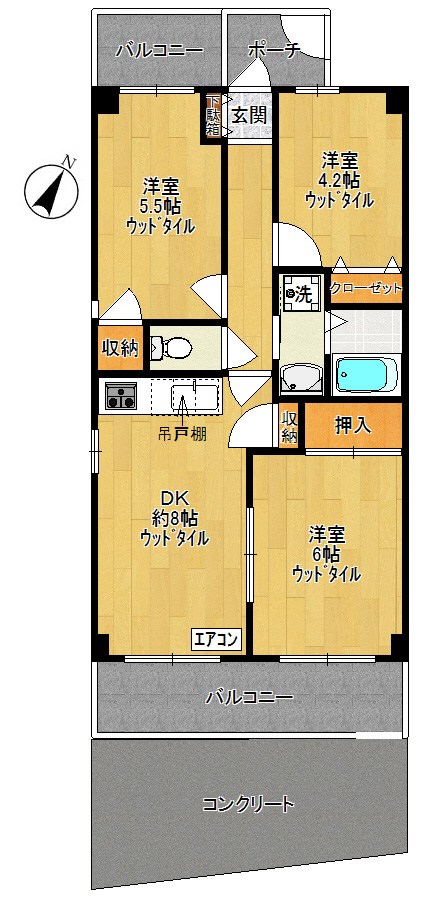 ルミエール稲田堤 105号室 間取り