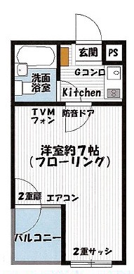 国立市中1丁目楽器可(防音・ピアノ・弦・木管楽器)マンション 間取り