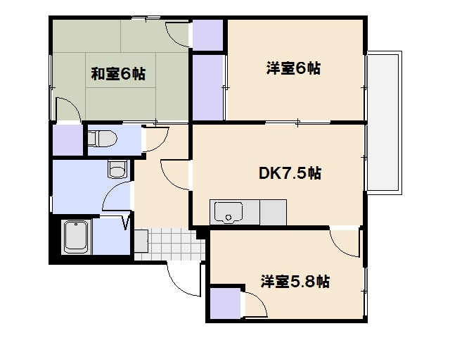 ピースハイツＫ　Ｂ棟 間取り