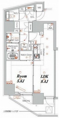 新宿区北新宿1丁目楽器可（ピアノ)デザイナーズマンション 間取り