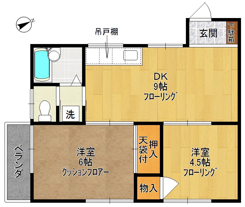 原島ハイツ 202号室 間取り