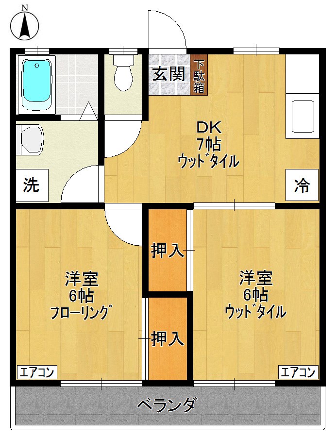 リバーサイドアイン 203号室 間取り