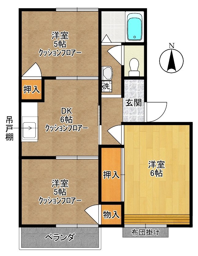 丸亀2号館 202号室 間取り