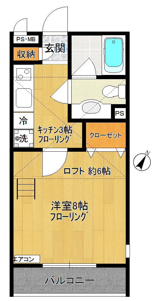 ベルメランジェII 201号室 間取り
