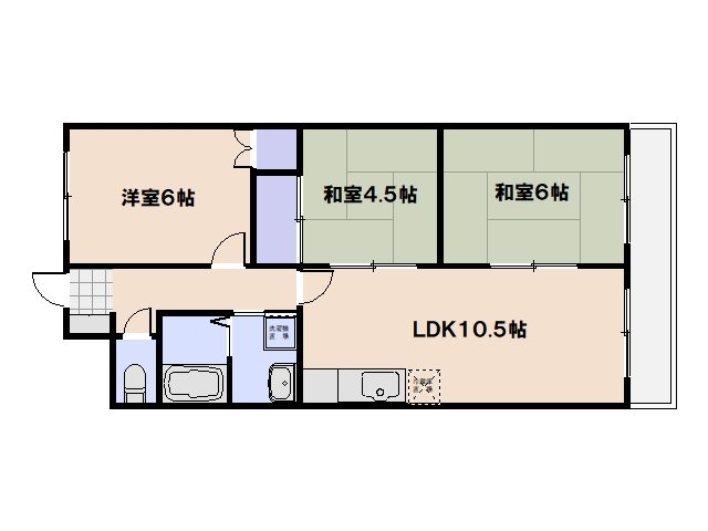 コーポサンシャイン 403号室 間取り