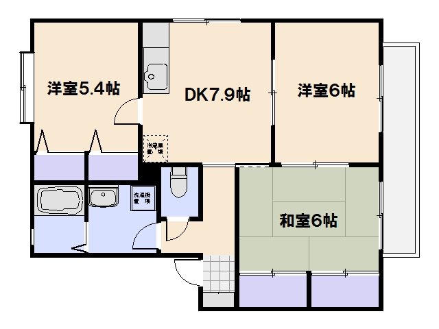 クレール五日市駅前　Ａ棟 201号室 間取り