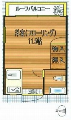 世田谷区北沢４丁目楽器可（ピアノ・弦楽器）アパート 間取り