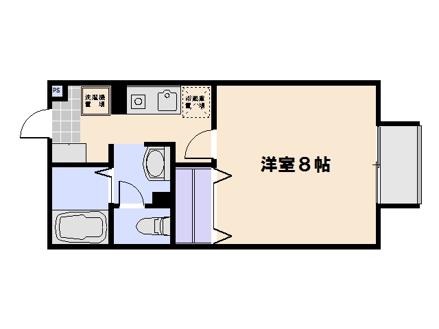 セジュールアンバタ 106号室 間取り