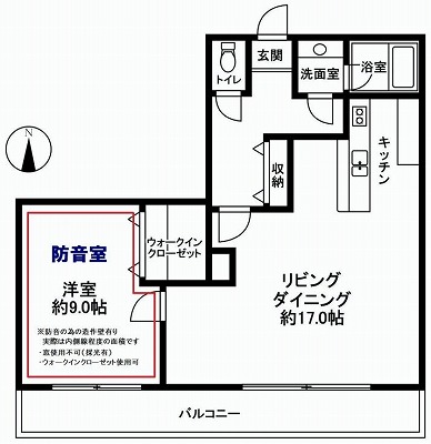 港区高輪3丁目楽器可（防音・ピアノ・弦管打楽器・声楽）マンション 間取り