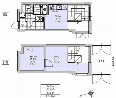 杉並区高円寺南5丁目楽器可（防音・24時間演奏・ピアノ・弦楽器・声楽）マンション 間取り