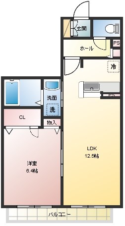 アンソレイエ 202号室 間取り