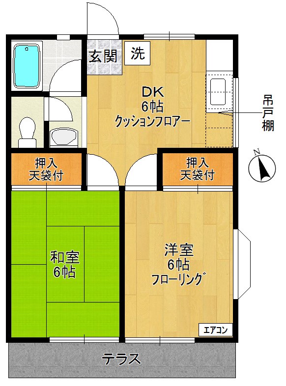コーポサンライズ 11（101）号室 間取り