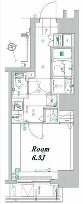 新宿区新宿６丁目楽器可（ピアノ・弦管打楽器）築浅デザイナーズマンション 間取り