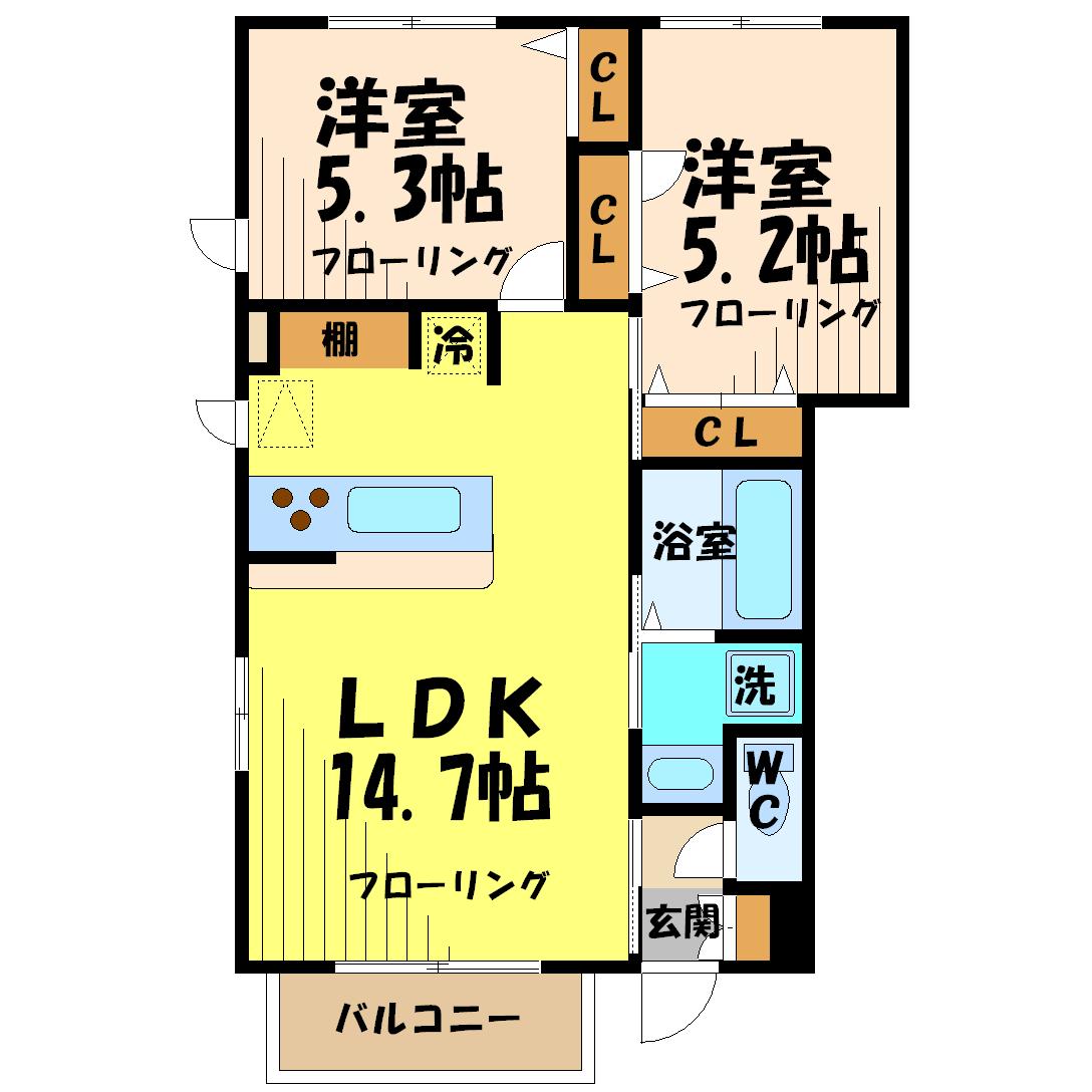 クレセントフラット１ 間取り