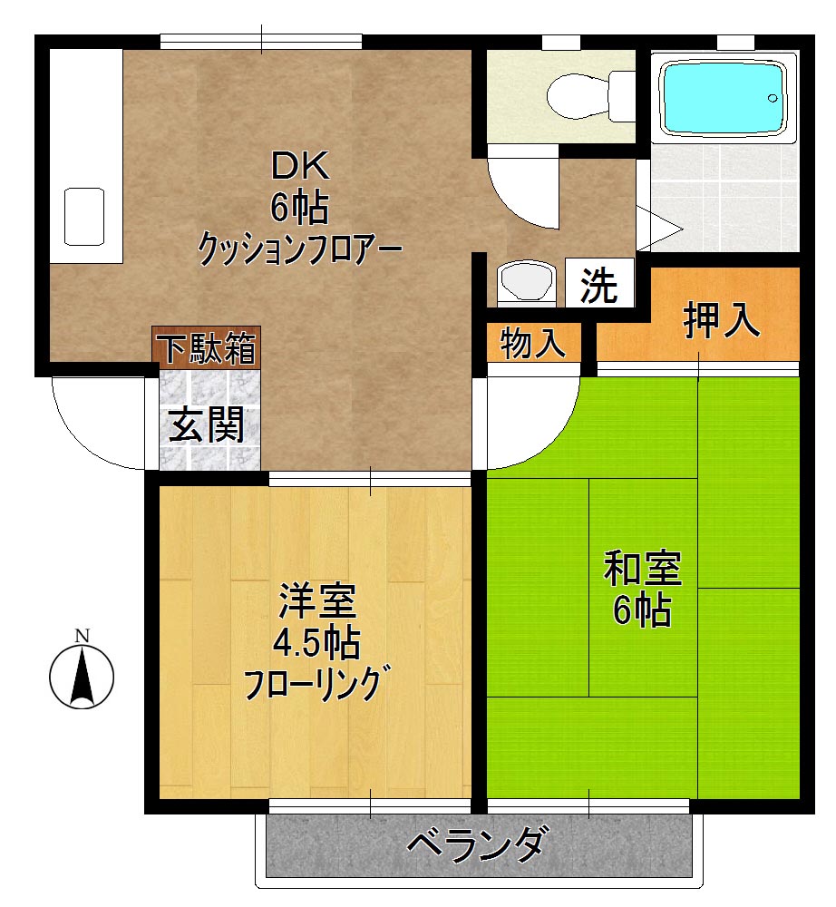 サンハイムいづみB 201号室 間取り