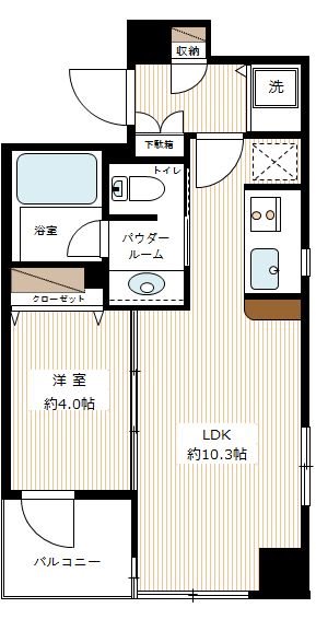 カスタリア高輪台 0504号室 間取り