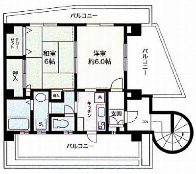 目黒区目黒本町3丁目楽器可(ピアノ・弦管打楽器・声楽) マンション 間取り