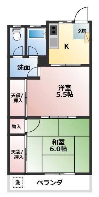 富士ハイム 103号室 間取り