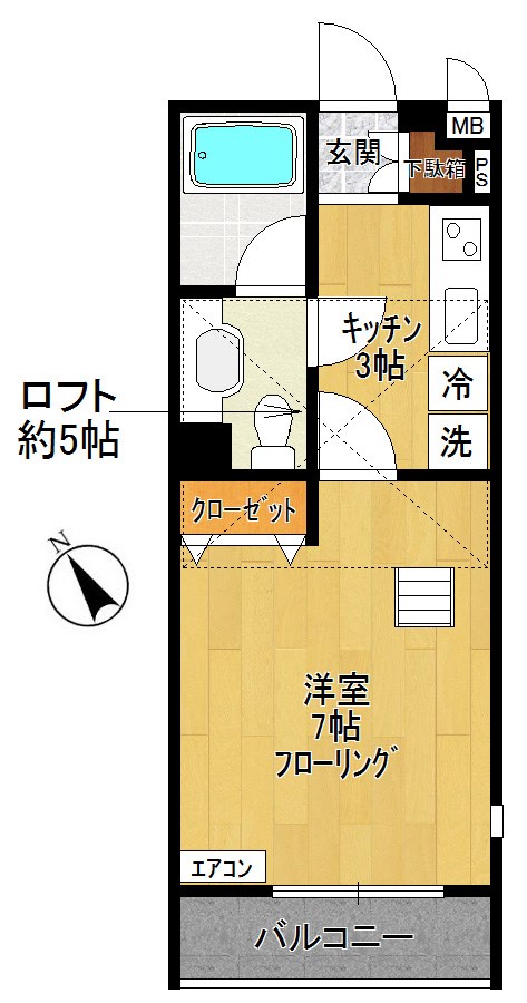 プレミール枡形 106号室 間取り