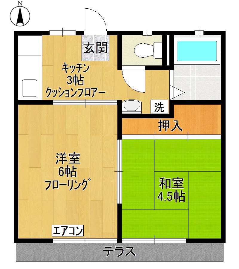 第二幸永ハイツ 103号室 間取り