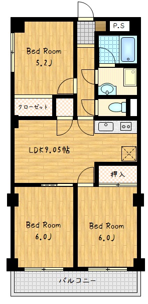 ハイツリバーサイド 間取り図