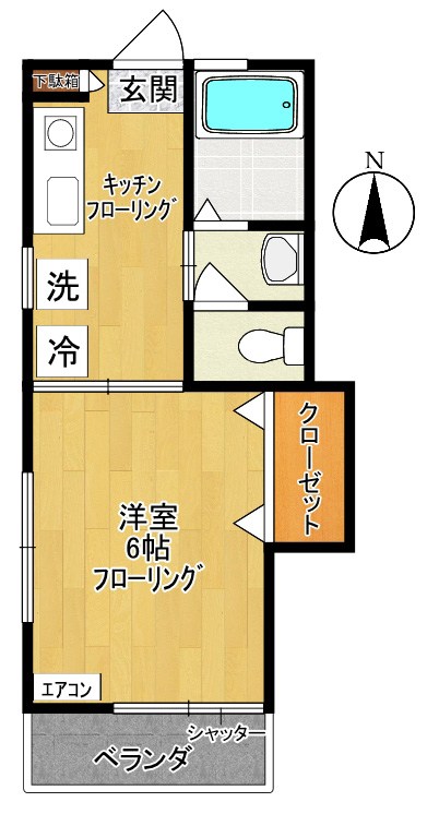 メゾンきよみや 101号室 間取り