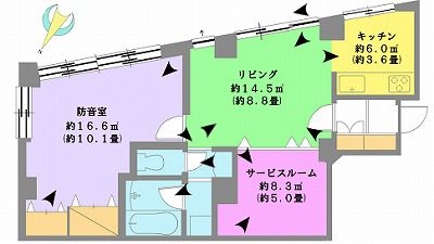 中野区新井4丁目楽器可(防音・24時間演奏・グランドピアノ・弦・管楽器・声楽)マンション 間取り