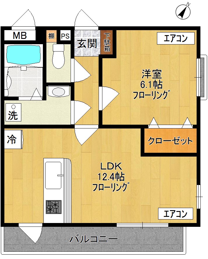 アンジェリーヴ　- Angereve - 201号室 間取り