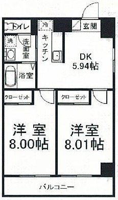 【8-23時演奏可能】ロイヤルスカーレット 間取り