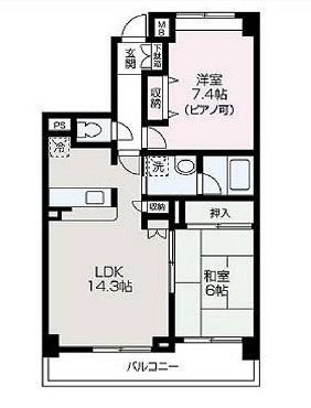 和光市丸山台2丁目楽器可（ピアノその他その都度相談）マンション 間取り