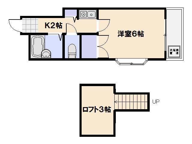 オレンジハウス坪井 203号室 間取り