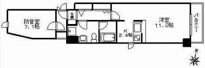 新宿区住吉町楽器可(防音・ピアノ・弦・管楽器・声楽)マンション 間取り