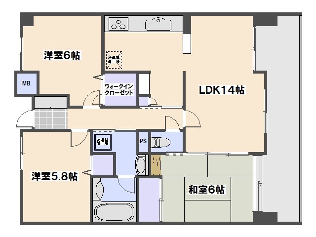 ライオンズマンション皆賀 間取り