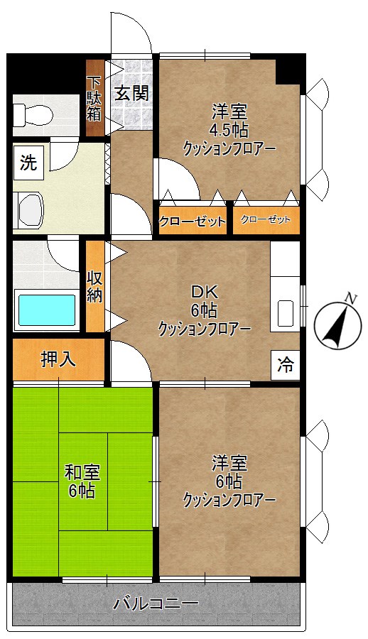 元屋敷壱番館 204号室 間取り