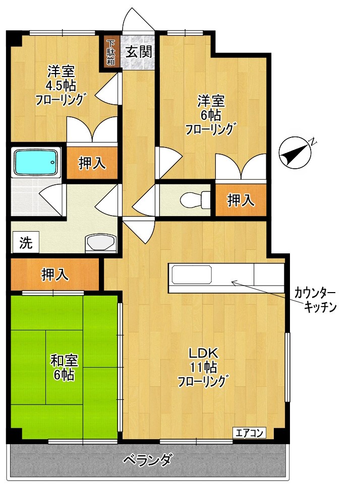 パディポンド 304号室 間取り