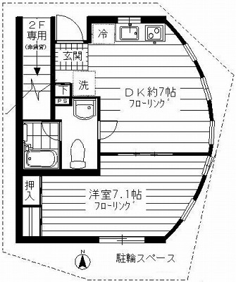 世田谷区世田谷2丁目楽器可（ピアノ・弦管打楽器・声楽）マンション 間取り